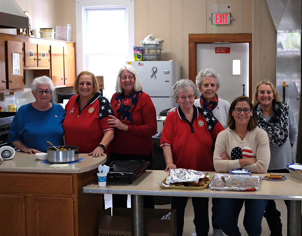 The American Legion Ladies Auxiliary served soup and sandwiches after the ceremony at the Legion Hall. Pictured L-R Pat Wilson, Lorraine Palermo, Eileen Hoey, Ann Borchert, June Jennison, Alaina Mckay and Linda Coupart